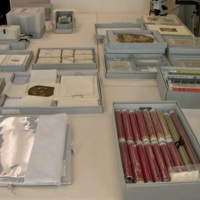 A sampling of the custom, modular storage systems that Lucy Commoner has designed for the preservation of textile objects in the collection of Cooper Hewitt, Smithsonian Design Museum