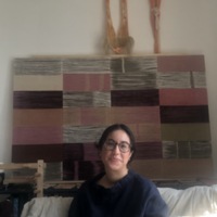 Jimenez in her home studio, April 4, 2021, Brooklyn, New York. Photo by Jessie Mordine Young.